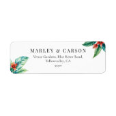 トロピカルグリーンガーデンウェディング返信住所ラベル ラベル (正面)