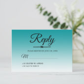 トロピカルグリーングラデーションスウィート16 RSVP 招待状 (スタンド正面)