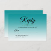 トロピカルグリーングラデーションスウィート16 RSVP 招待状 (正面/裏面)