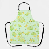 トロピカルグリーンシトラス夏オレンジレモンスライス エプロン (正面)