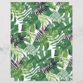 トロピカルグリーンジャングルパターンスクラップブック紙 (正面/裏面)