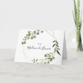 トロピカルグリーンスペインのブライダルパーティありがとう サンキューカード (正面)