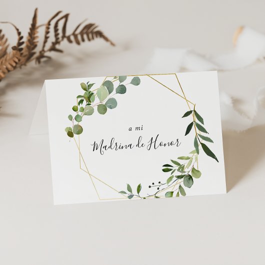 トロピカルグリーンスペインのブライダルパーティありがとう サンキューカード