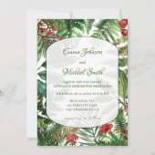 トロピカルグリーンズボタニカル結婚式招待状 招待状 (正面)