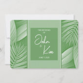 トロピカルグリーンテーマ水平結婚式招待状 招待状 (正面)