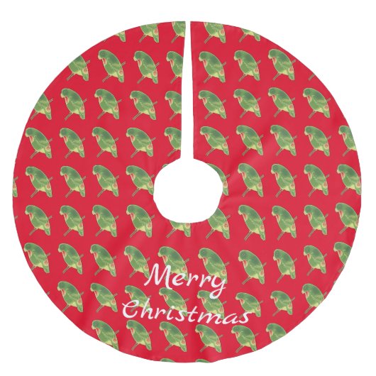 トロピカルグリーンパレーケートサンダー_コーブ ブラッシュドポリエステルツリースカート (正面)