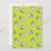 トロピカルグリーンパロットと葉の退職パーティー 招待状 (裏面)