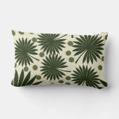 トロピカルグリーンパームツリーアート ランバークッション (裏面)