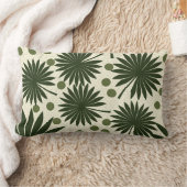 トロピカルグリーンパームツリーアート ランバークッション (ブランケット)