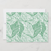 トロピカルグリーンパームリーフカップルブライダルシャワー 招待状 (裏面)
