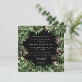 トロピカルグリーンパームリーフシダの森の緑 招待状 (スタンド正面)