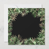 トロピカルグリーンパームリーフシダの森の緑 招待状 (裏面)