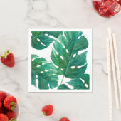 トロピカルグリーンパームリーフハワイアンサマー結婚ズ スタンダードカクテルナプキン (インサイチュ)