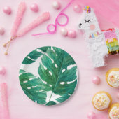 トロピカルグリーンパームリーフハワイアンサマー結婚ズ ペーパープレート (パーティー)