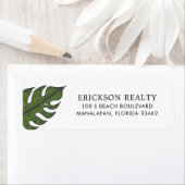 トロピカルグリーンパームリーフビジネス差出人住所 ラベル (インサイチュ)