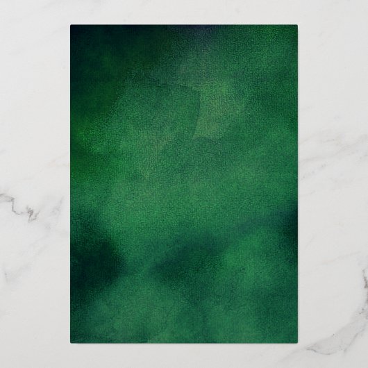 トロピカルグリーンパームリーフビーチブライダルシャワー実在 箔招待状 (裏面)