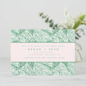 トロピカルグリーンパームリーフ カップル ブライダルシャワー 招待状 (スタンド正面)
