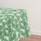 トロピカルグリーンパーム葉サマーウォーターカラーアート テーブルクロス (インサイチュ)