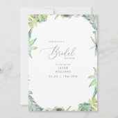 トロピカルグリーンビーチグリーンブライダルシャワー 招待状 (正面)