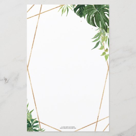 トロピカルグリーンブライダルゲストビンゴゲームを見つける (裏面)