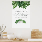 トロピカルグリーンブライダルシャワーへようこそ ポスター (キッチン)