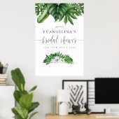 トロピカルグリーンブライダルシャワーへようこそ ポスター (ホームオフィス)