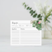 トロピカルグリーンブライダルシャワーレシピカード (スタンド正面)