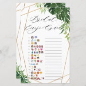 トロピカルグリーンブライダルシャワー絵文字ゲーム (正面/裏面)