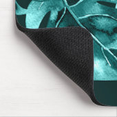 トロピカルグリーンブルーパーム葉ズアイランドパラダイス マウスパッド (コーナー)