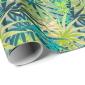 トロピカルグリーンブルーパーム ラッピングペーパー (ロールコーナー)