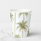 トロピカルグリーンホワイトパームツリーブライダルシャワー 紙コップ (裏面)