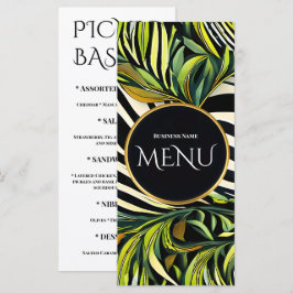 トロピカルグリーンボタニカルメニューモダンエレガントデザイン メニュー