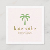 トロピカルグリーンモダンパームツリー コーリングカード (正面)