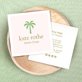 トロピカルグリーンモダンパームツリー コーリングカード