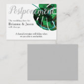 トロピカルグリーンモンステラ葉の発表カード アドバイスカード (正面/裏面)