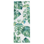 トロピカルグリーンモンステラ葉パームウォーターカラー ワインギフトバッグ (裏面)