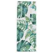 トロピカルグリーンモンステラ葉パームウォーターカラー ワインギフトバッグ (正面)