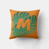 トロピカルグリーンモンステラ葉 クッション (裏面)