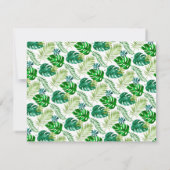 トロピカルグリーンモンステラ離れパームサファリジャングル ノートカード (裏面)