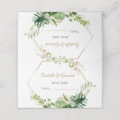 トロピカルグリーンモンステ葉ラウェディングレセプションP プレイスカード (外部開封)