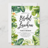 トロピカルグリーンリーとプルメリアブライダル昼食会 招待状 (正面)