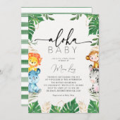 トロピカルグリーンリーサファリベイビーシャワー招待状 招待状 (正面/裏面)