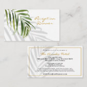 トロピカルグリーンリーシャドウ金ゴールド披露宴ディナーエント エンクロージャーカード (正面/裏面)
