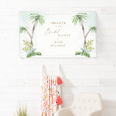 トロピカルグリーンリーシーガラスブライダルシャワーバナー 横断幕 (インサイチュ)