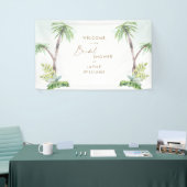 トロピカルグリーンリーシーガラスブライダルシャワーバナー 横断幕 (トレードショー)