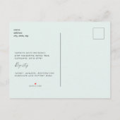 トロピカルグリーンリーシーガラスブライダルシャワー インビテーションポストカード (裏面)