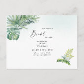 トロピカルグリーンリーシーガラスブライダルシャワー インビテーションポストカード (正面)