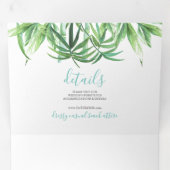 トロピカルグリーンリートリフォールド結婚式招待状 三つ折り招待状 (内部最初)