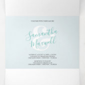 トロピカルグリーンリートリフォールド結婚式招待状 三つ折り招待状 (内部中)