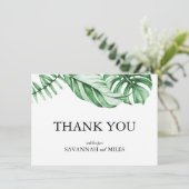 トロピカルグリーンリーパームサンキューフラットカード サンキューカード (スタンド正面)